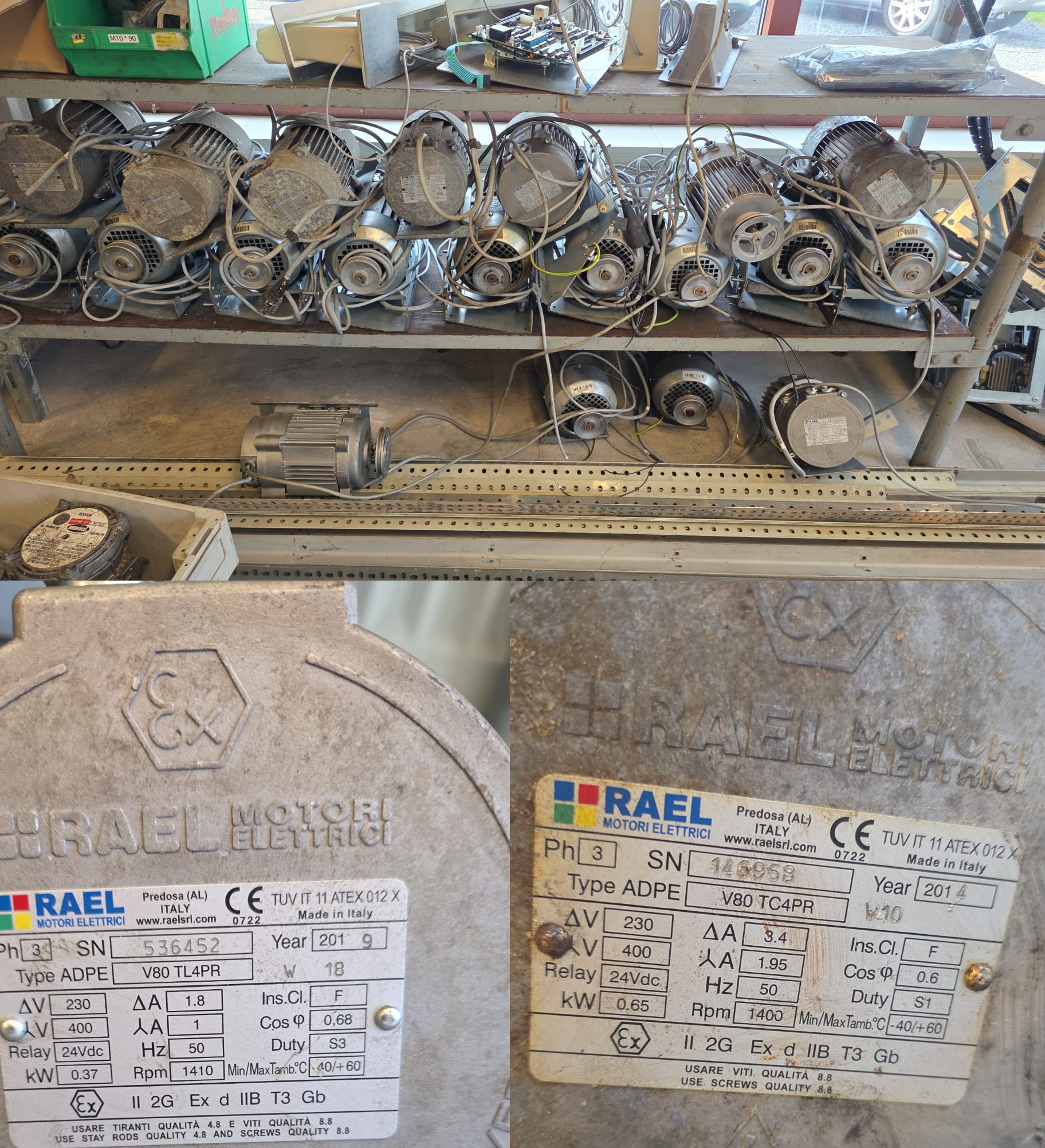 Used RAEL electric motors for fuel dispensers